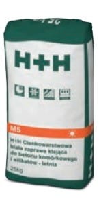 H+H Biała zaprawa cienkowarstwowa M 5 w workach 25 kg (LETNIA)